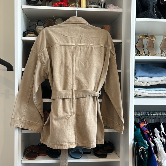 H&M tan jean jacket size S NEW with tags - Picture 5 of 5